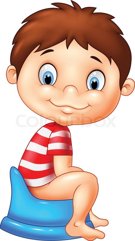 449x800 Cartoon Boy Sitting On The Potty - Potty Drawing