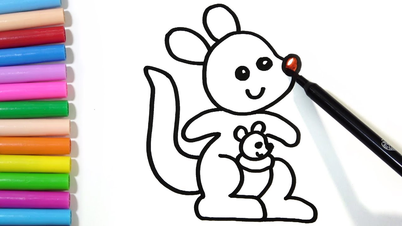 1280x720 how to draw cute kangaroo with baby in pouch hde - Pouch Drawing