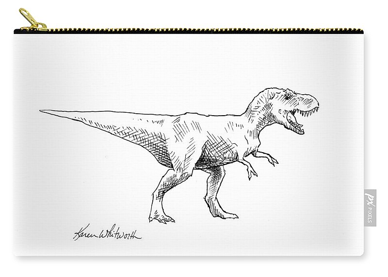 800x570 tyrannosaurus rex dinosaur t rex ink drawing illustration carry - Pouch Drawing