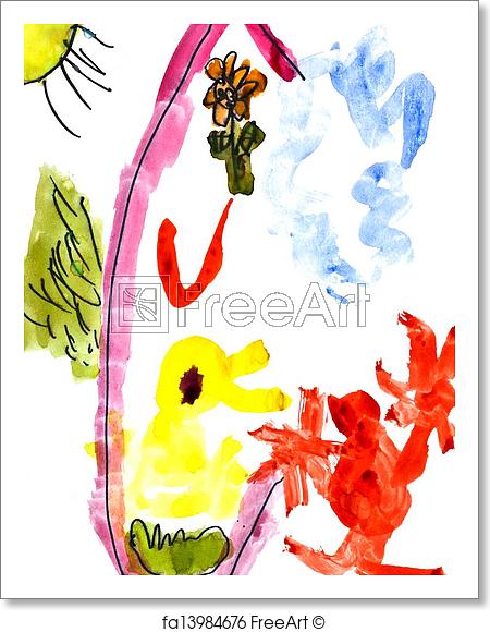 450x580 free art print of child's drawing - Poultry Drawing