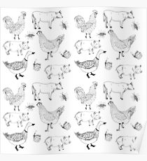 210x230 poultry drawing posters redbubble - Poultry Drawing
