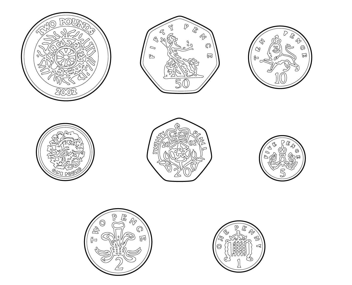1442x1169 coins drawing pound coin for free download - Pound Drawing