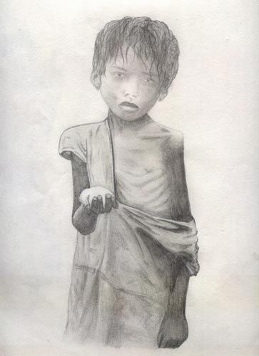 363x500 child poverty sketch - Poverty Drawing