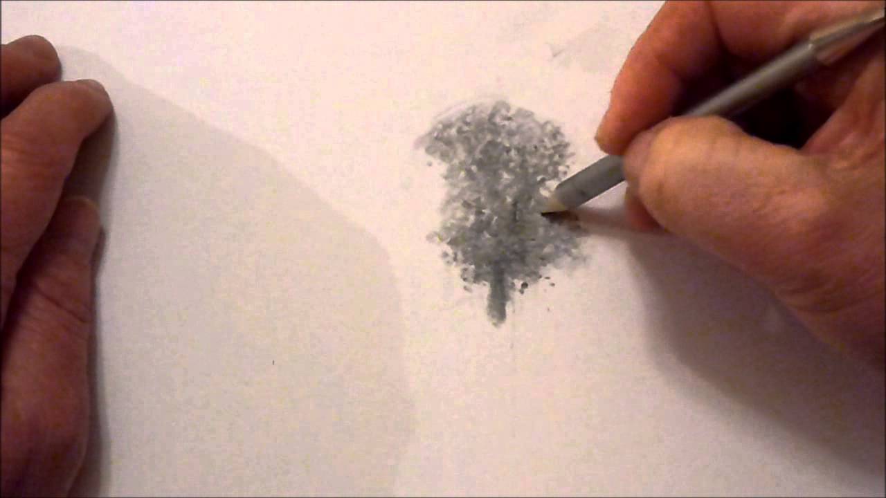1280x720 How To Draw Trees With Graphite Powder And Pencils - Powder Drawing