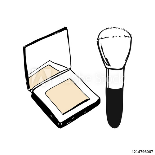 500x500 vector make up products set face cosmetic compact and loose - Powder Drawing