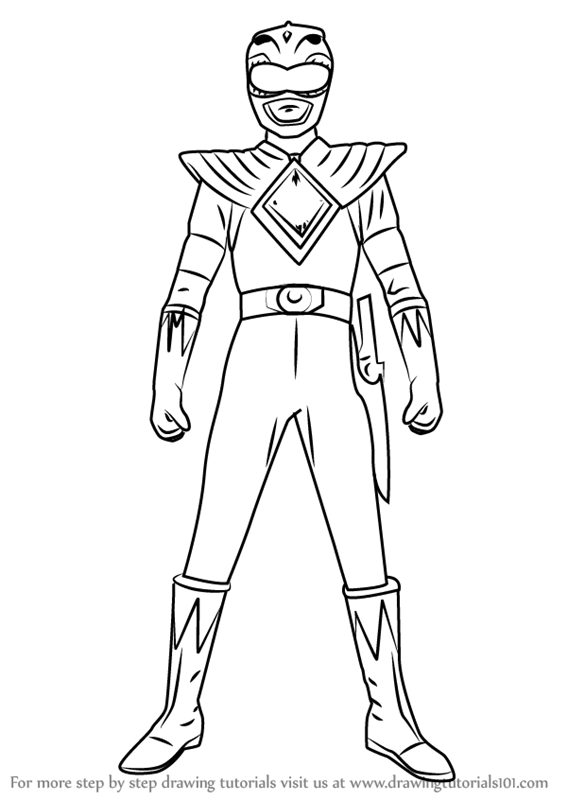 567x800 learn how to draw green ranger from power rangers - Power Drawing