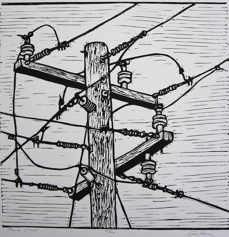 869x900 Power Lines Drawing - Power Drawing