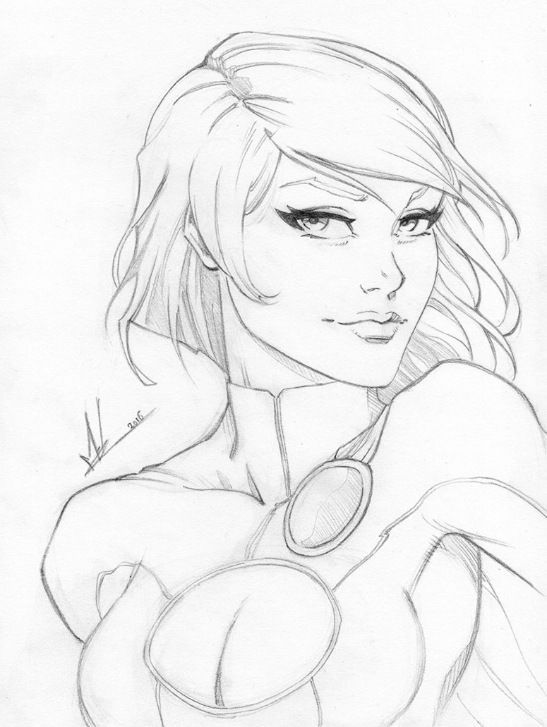 Power Girl Drawing