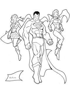 239x300 original comic art drawing superman supergirl power girl dc comics - Power Girl Drawing