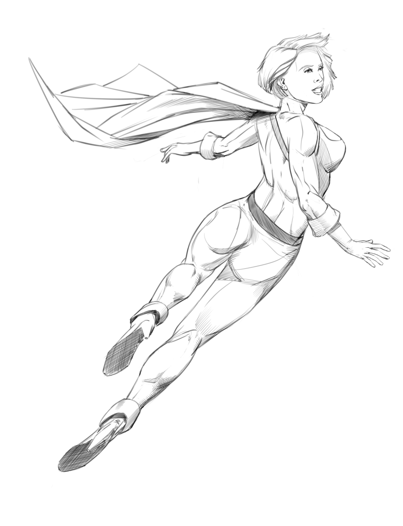 806x1051 Power Girl - Power Girl Drawing