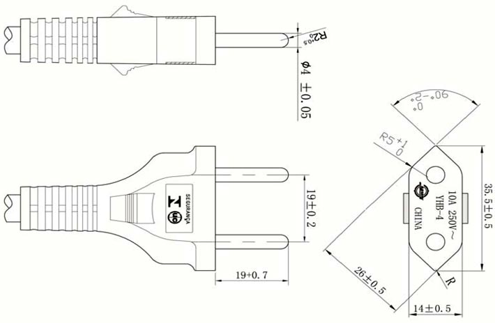 710x464 prong plug brazil power cord - Power Line Drawing