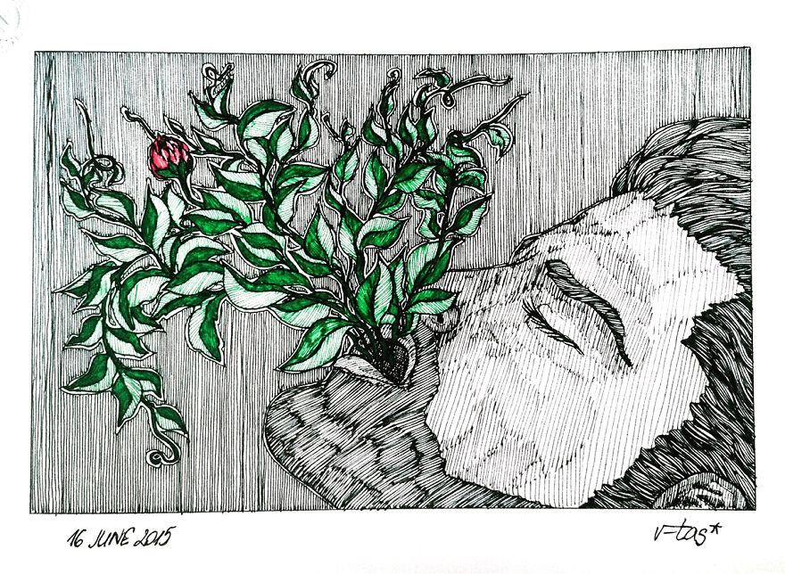 880x644 the power of simple lines intricate drawings - Power Line Drawing