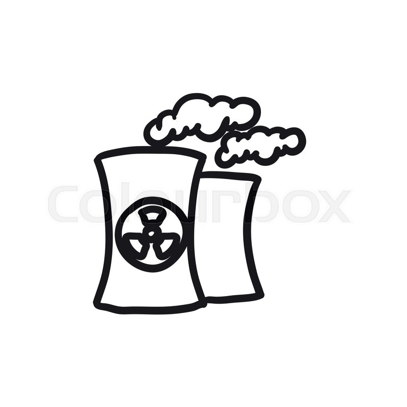 800x800 nuclear power plant vector sketch icon stock vector colourbox - Power Plant Drawing