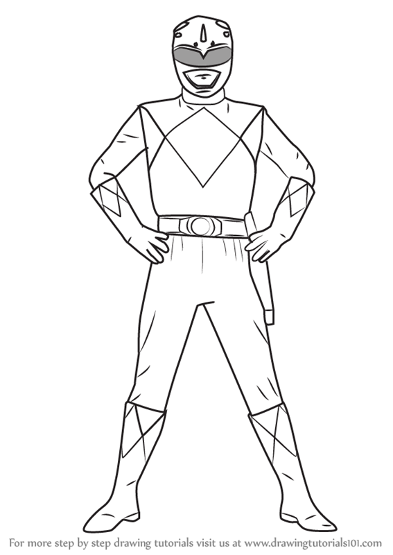 567x800 learn how to draw blue ranger from power rangers - Power Rangers Drawing