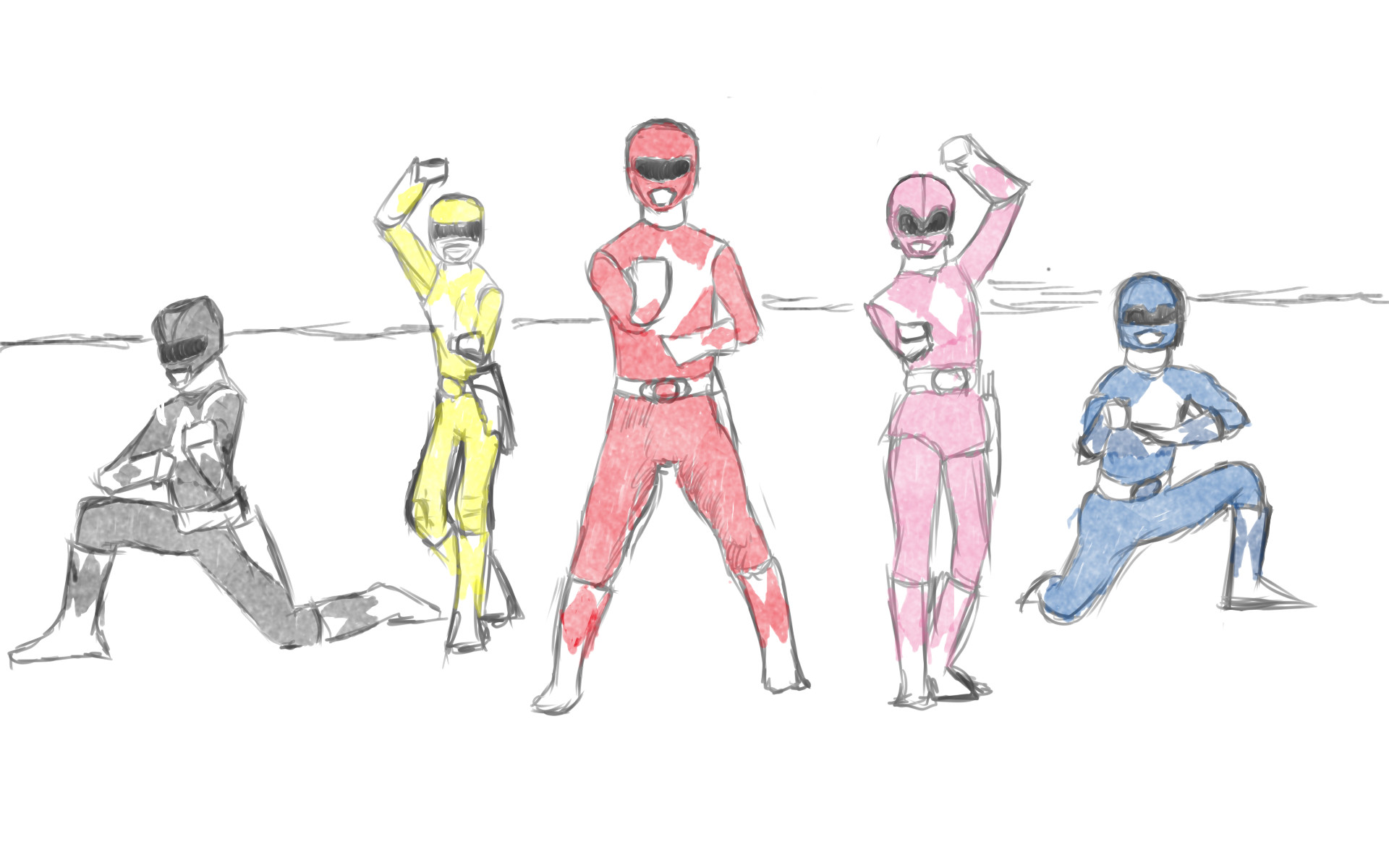 1920x1200 artstation - Power Rangers Drawing