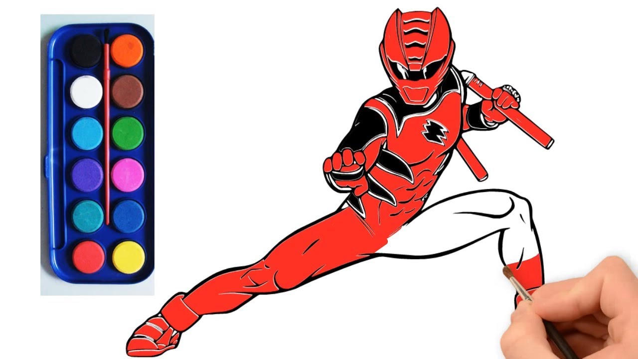 1280x720 como dibujar power ranger rojo jungle fury - Power Rangers Jungle Fury Drawing