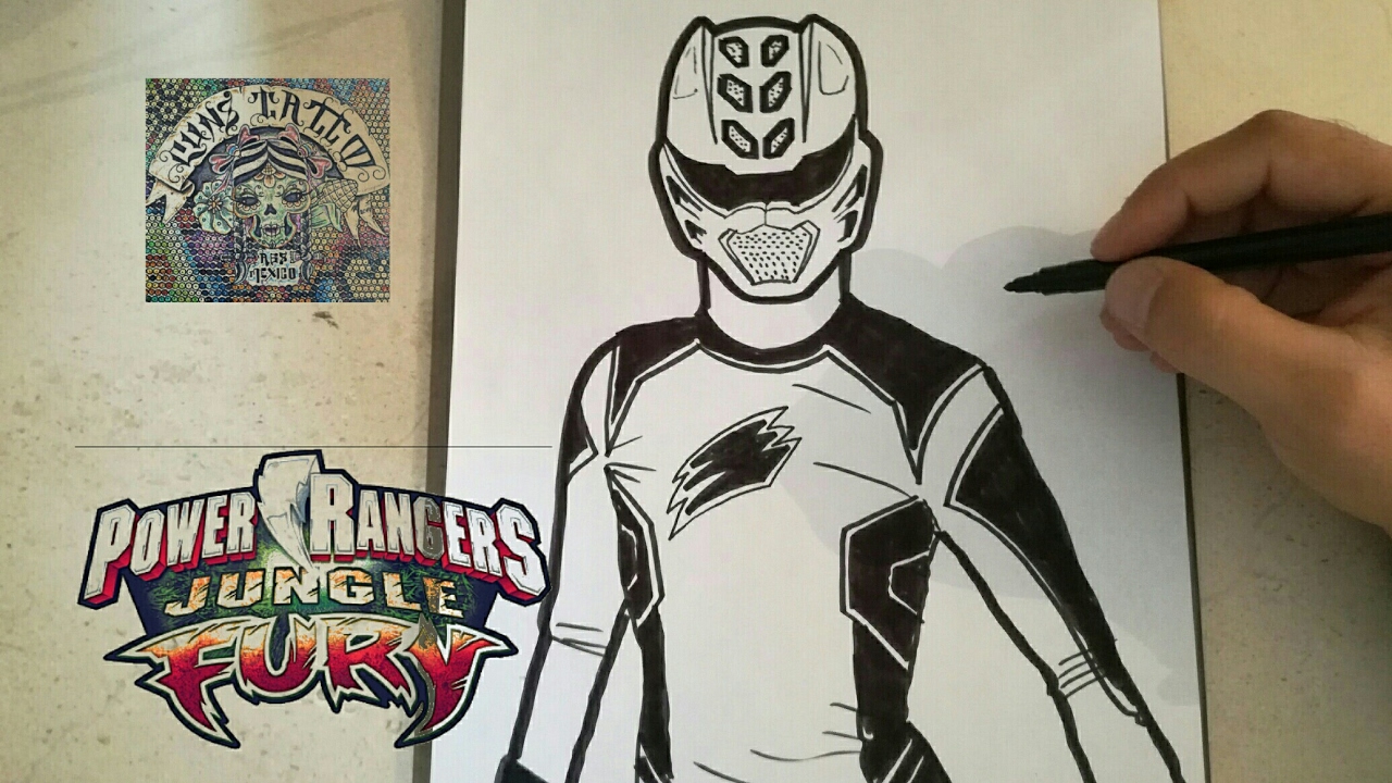 1280x720 how to draw power ranger fury jungle blue como dibujar power - Power Rangers Jungle Fury Drawing
