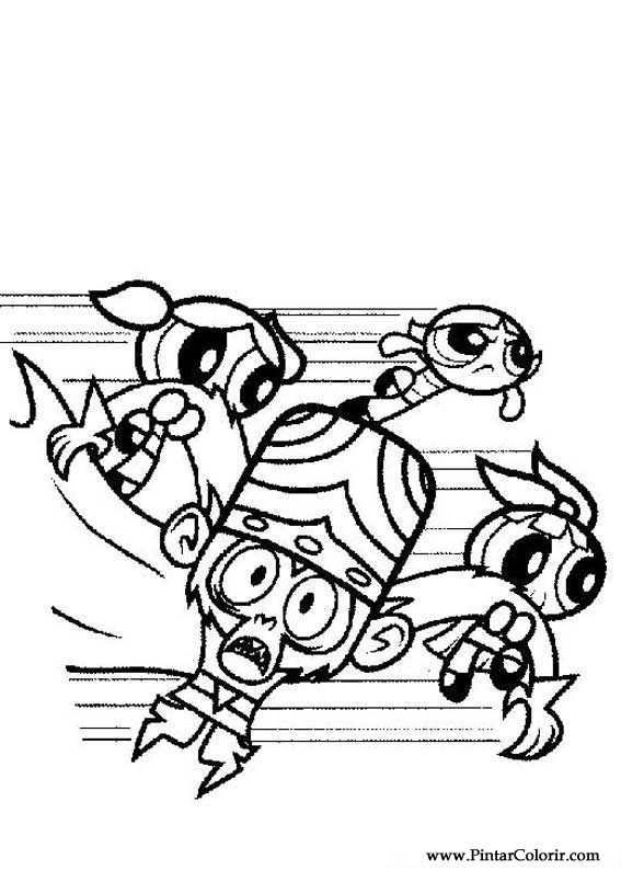 567x794 Drawings To Paint Colour The Powerpuff Girls - Powerpuff Drawing