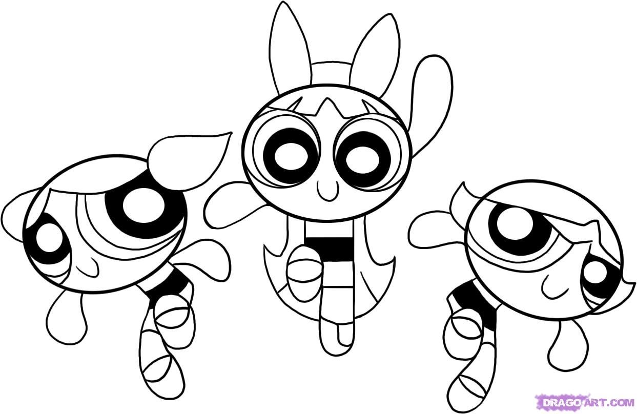 1243x808 How To Draw The Powerpuff Girls, Step - Powerpuff Drawing