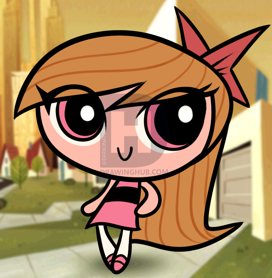 905x926 how to draw blossom, blossom from the powerpuff girls, step - Powerpuff Girls Drawing