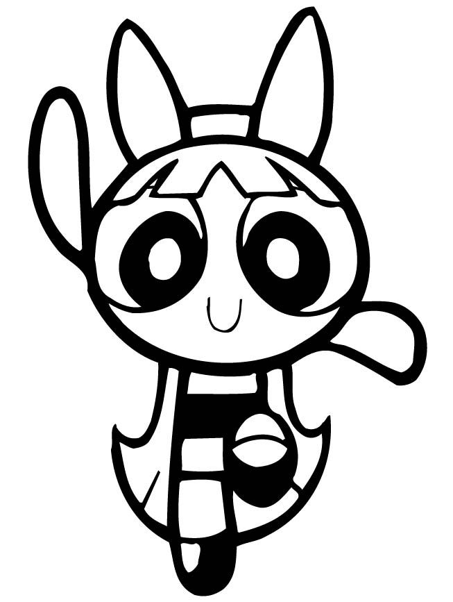 653x867 powerpuff girls blossom dancing coloring page - Powerpuff Girls Drawing