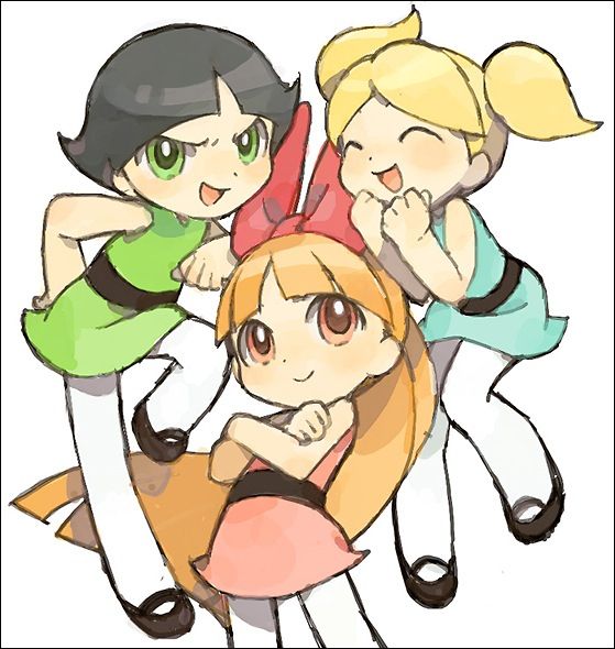 559x590 the powerpuff girls anime style drawing art and sketches - Powerpuff Girls Drawing