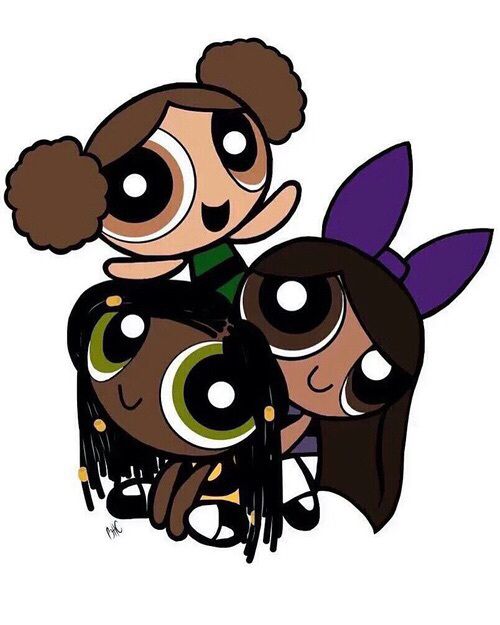 500x625 b l a c k r o y a l t afro art - Powerpuff Girls Drawing