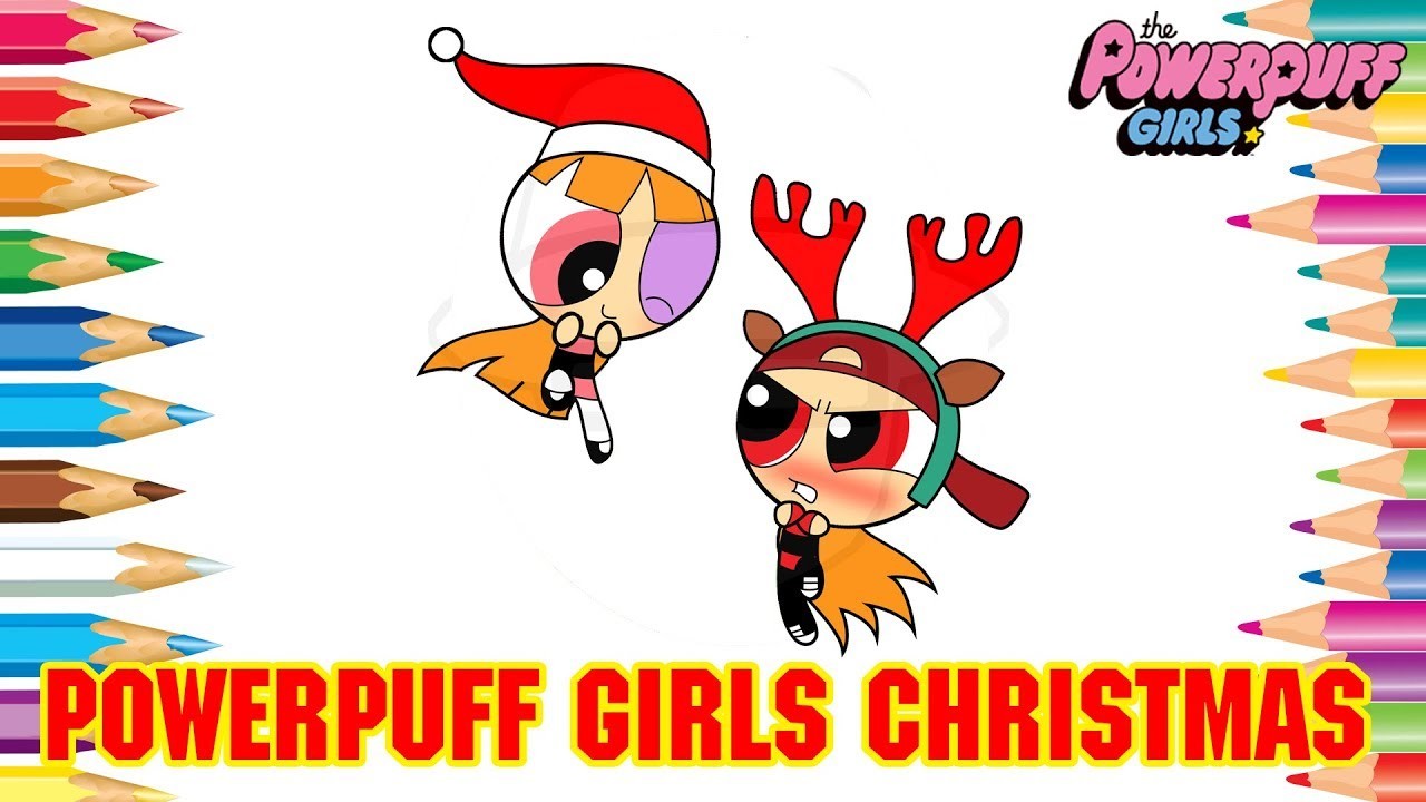 1280x720 merry christmas with ppg blossom and brick, powerpuff girls - Ppg Drawing