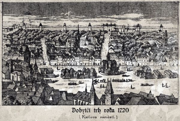 600x403 prints of prague drawing of a view of the czech capital city - Prague Drawing