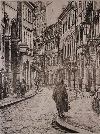 329x440 street of prague drawing - Prague Drawing