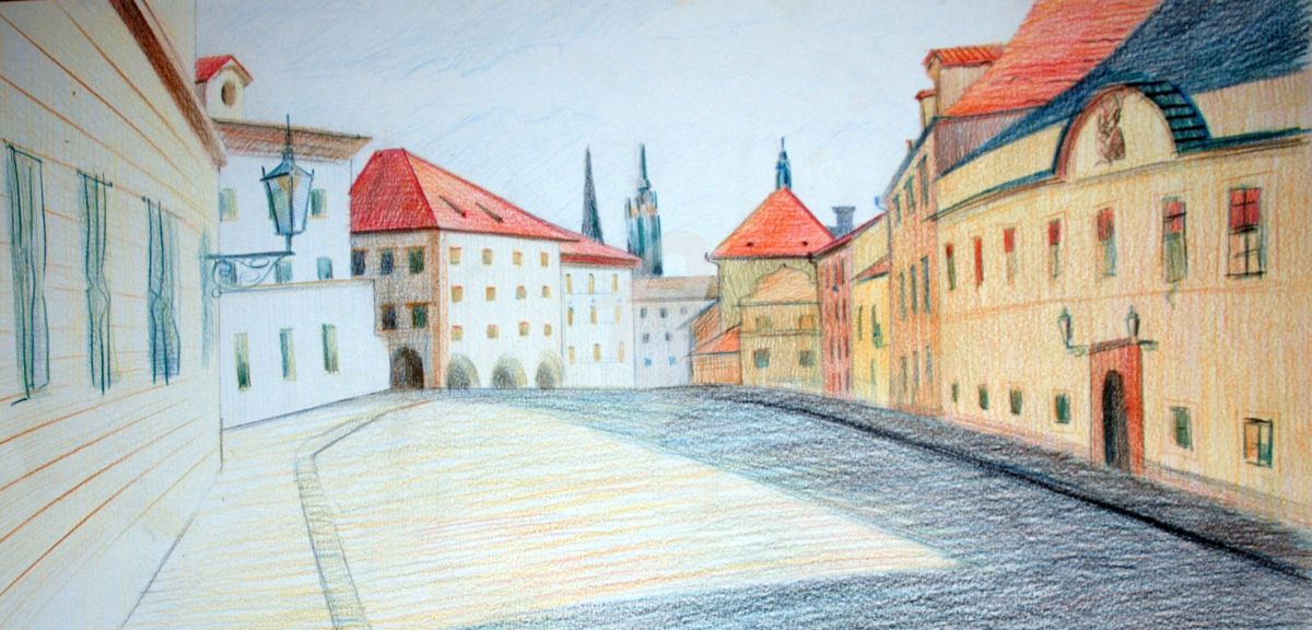 1200x576 street - Prague Drawing