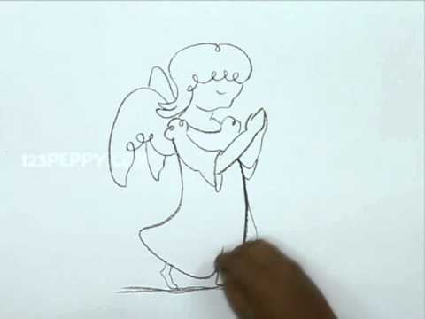 480x360 How To Draw A Praying Angel - Praying Angel Drawing