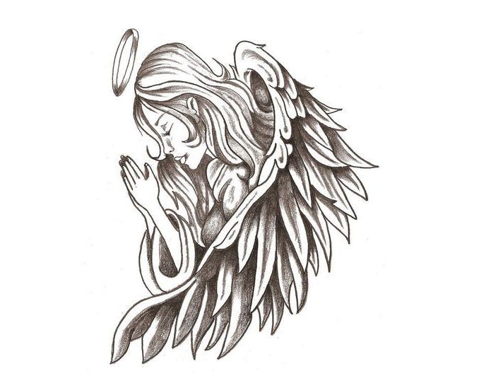 Praying Angel Drawing at PaintingValley.com | Explore collection of ...