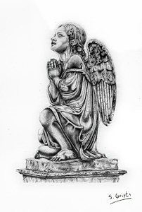 202x300 The Praying Angel Realistic Pencil Drawing Drawing - Praying Angel Drawing