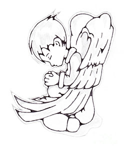 248x300 Boy Angel Drawing - Praying Angel Drawing