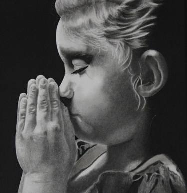 375x387 A Child's Prayer Drawing - Praying Child Drawing