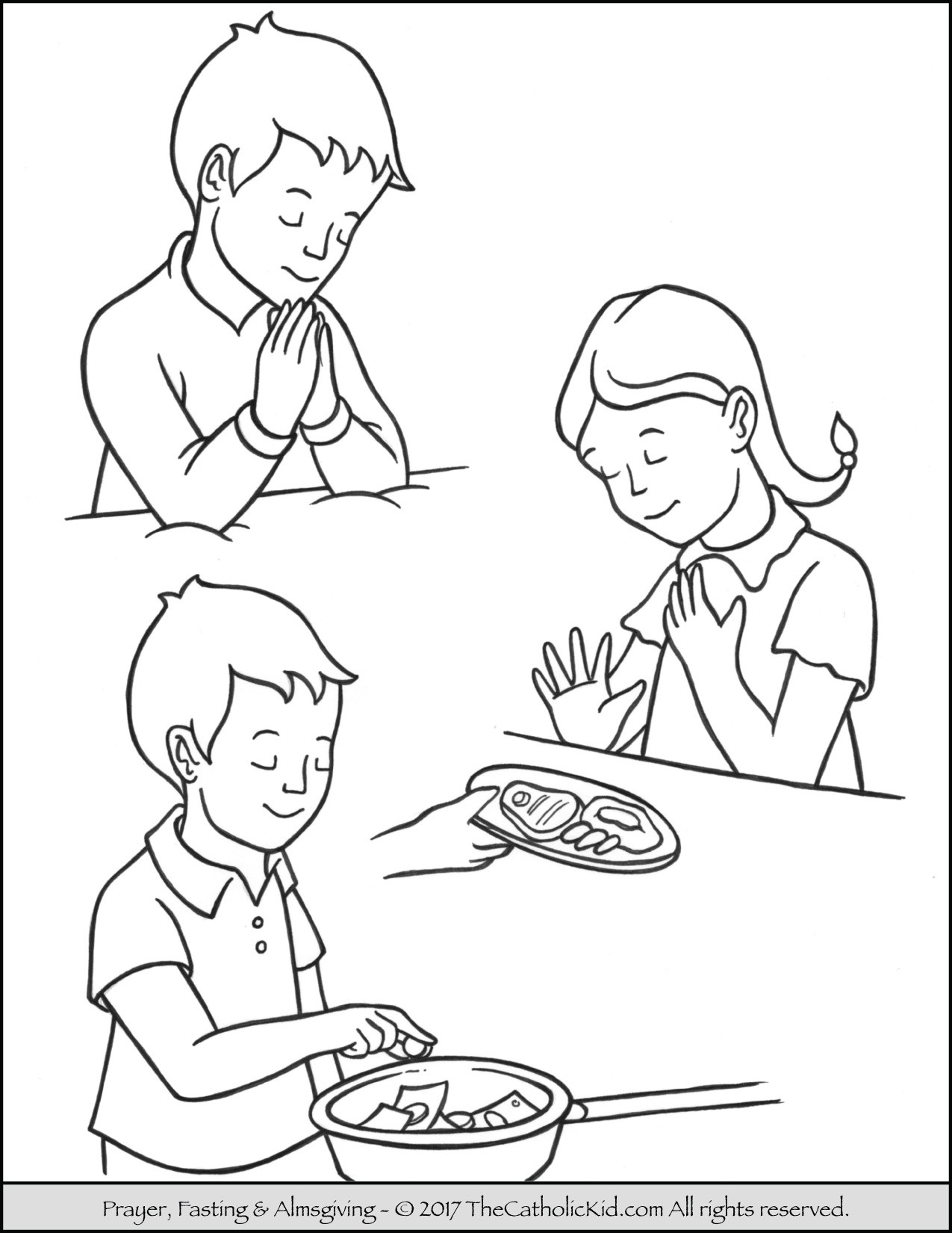 1275x1650 Praying Child Coloring - Praying Child Drawing