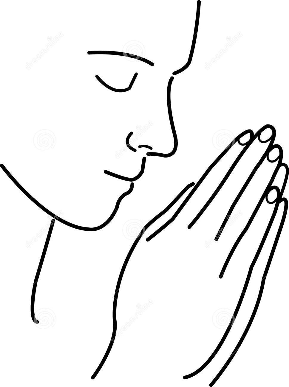 Step By Step Easy Simple Prayer Hand Drawing Drawing