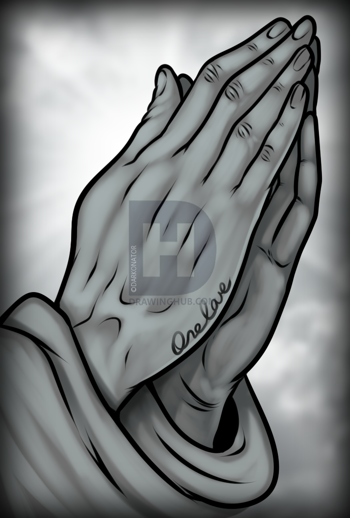 699x1034 How To Draw Praying Hands Tattoo, Step - Praying Drawing