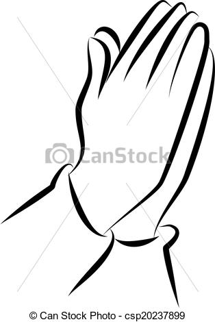 314x470 Praying Hands Clip Art Simple Black And White Line Drawing - Praying Drawing