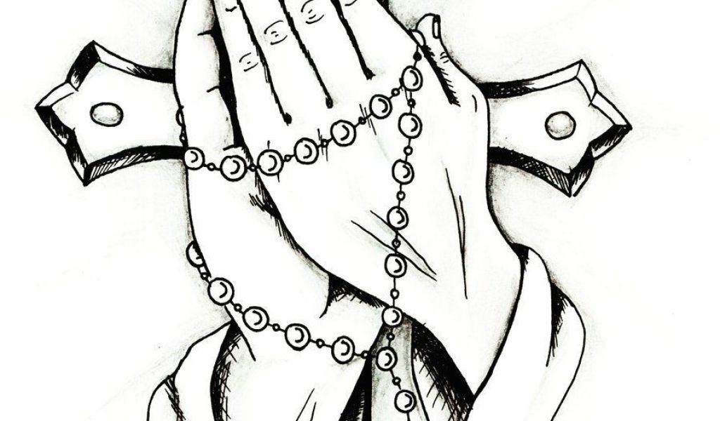 1024x600 drawings of praying hands step - Praying Hands Drawing Step By Step