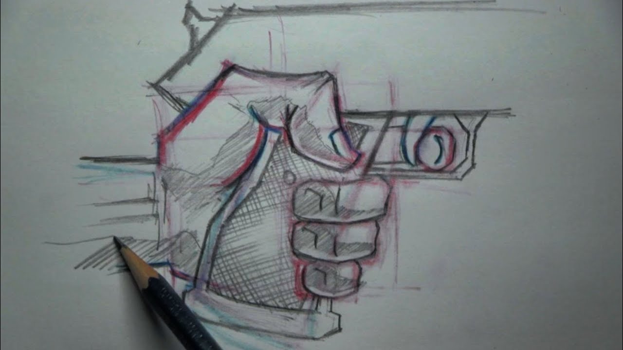 1280x720 How To Draw Hand Holding A Gun - Praying Hands Drawing Tutorial