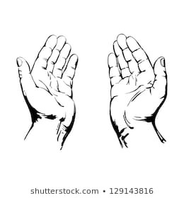 260x280 Praying Hands Drawing Vector Illustration - Praying Hands Line Drawing