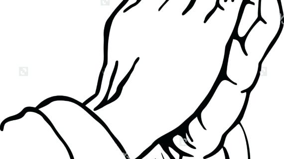 570x320 Praying Outline Drawing Of Hands Palmbeachhomes - Praying Hands Line Drawing