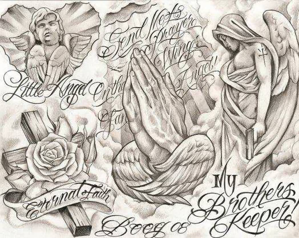 1048x835 clasped hands tattoo designs - Praying Hands Tattoo Drawing