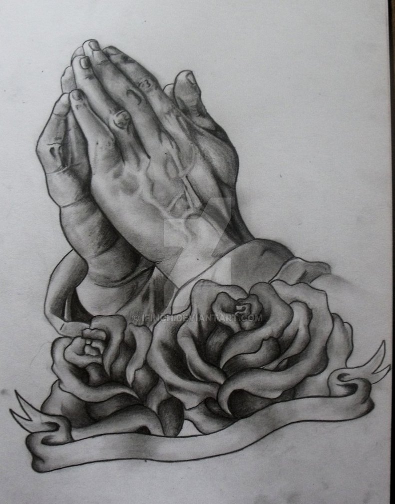 Praying Hands Tattoo Drawing at PaintingValley.com | Explore collection ...