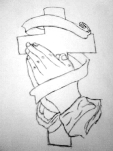 371x495 best photos of cross with praying hands stencils - Praying Hands With Cross Drawings