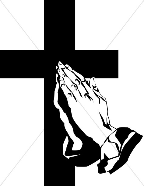 473x612 Praying Hands And The Cross Prayer Clipart - Praying Hands With Cross Drawings