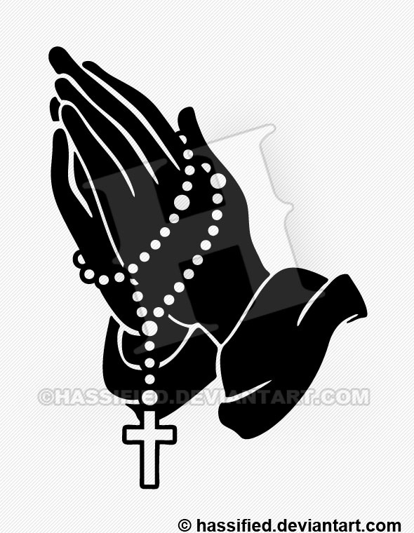 590x760 Hassified - Praying Hands With Rosary Drawing