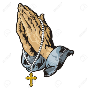 300x300 Praying Hands Rosary Clipart Free Images - Praying Hands With Rosary Drawing